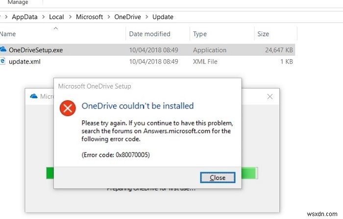 Sửa mã lỗi 0x80070005 trong OneDrive 