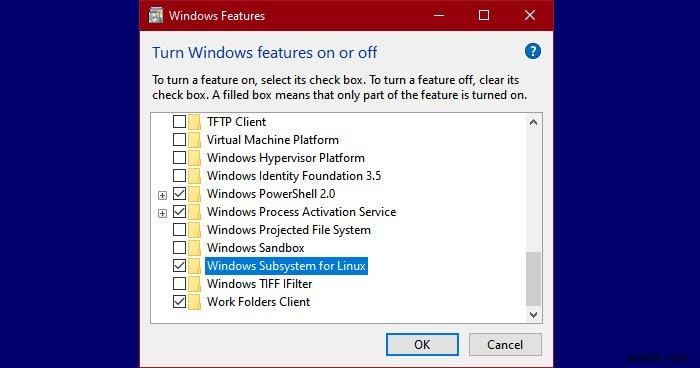 Khắc phục sự cố Hệ thống con Windows dành cho Mã và Thông báo Lỗi Linux 
