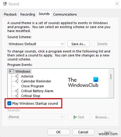 Cách bật hoặc tắt âm thanh khởi động trên Windows 11 