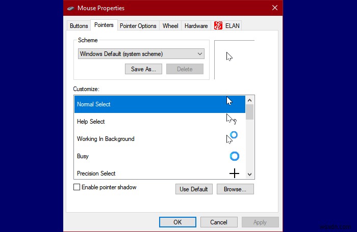 Cách ngăn Chủ đề thay đổi Con trỏ chuột trong Windows 11/10 