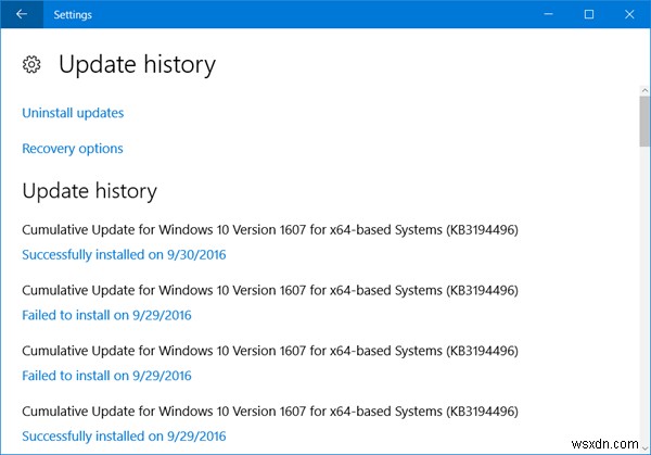 Nơi tìm Lịch sử cập nhật Windows của bạn trong Windows 11/10 