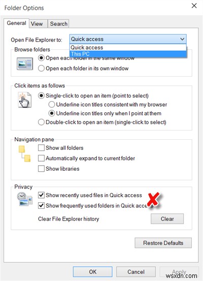 Cách bật hoặc tắt Quick Access trong File Explorer của Windows 11/10 
