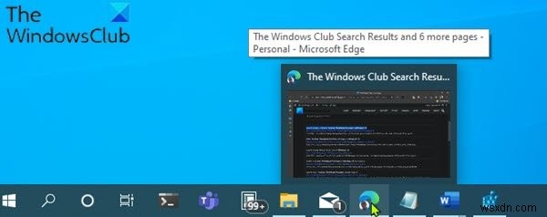 Taskbar Thumbnail Preview không hoạt động trong Windows 11/10 