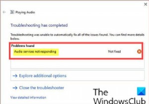 Lỗi dịch vụ âm thanh không phản hồi trong Windows 11/10 