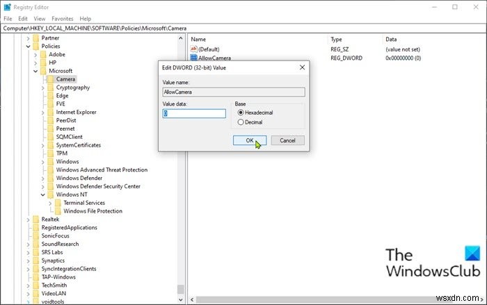 Cách tắt Camera bằng Group Policy hoặc Registry Editor trên Windows 11/10 