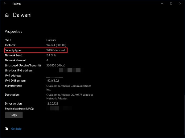 Cách kiểm tra loại Bảo mật mạng Wi-Fi trong Windows 11/10 