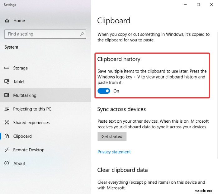 Lịch sử Clipboard không hoạt động hoặc không hiển thị trong Windows 11/10 