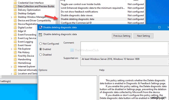 Cách cho phép hoặc ngăn người dùng xóa dữ liệu chẩn đoán trong Windows 11/10 