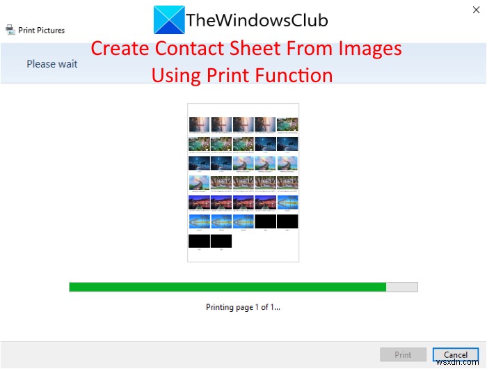 Cách tạo và in Bảng liên hệ gồm ảnh trong Windows 11/10 