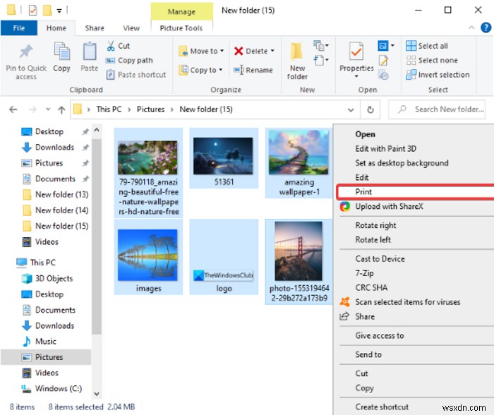 Cách tạo và in Bảng liên hệ gồm ảnh trong Windows 11/10 