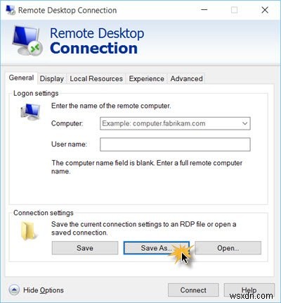 Cách tạo lối tắt Kết nối Máy tính Từ xa trong Windows 11/10 