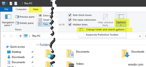 Cách mở Tùy chọn File Explorer trong Windows 11/10 