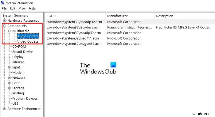 Cách kiểm tra Codec đã cài đặt trên Windows 11/10 