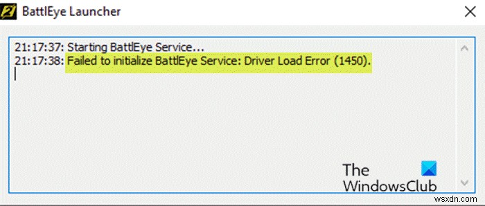 Khắc phục Không thể khởi chạy Dịch vụ BattlEye:Lỗi tải trình điều khiển (1450) trên Windows 10 