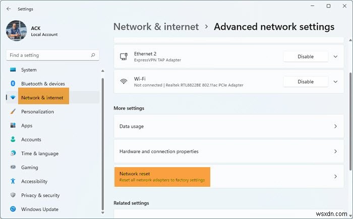 Ethernet tiếp tục ngắt kết nối trong Windows 11/10 