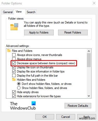 Cách tắt Chế độ xem thu gọn trong File Explorer trong Windows 11/10 