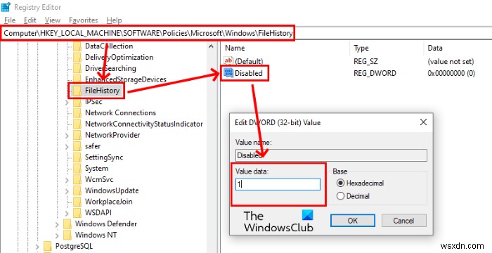Cách tắt tính năng Sao lưu lịch sử tệp trong Windows 10 bằng REGEDIT hoặc GPEDIT 