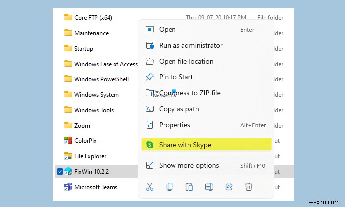 Cách xóa mục Share with Skype Context Menu trong Windows 11/10 