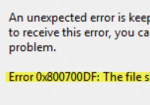 Lỗi 0x800700DF, Kích thước tệp vượt quá giới hạn cho phép và không thể lưu được 