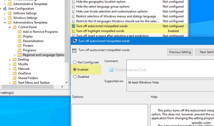Cách bật hoặc tắt cài đặt Tự động sửa và Đánh dấu Từ sai chính tả trong Windows 11/10 