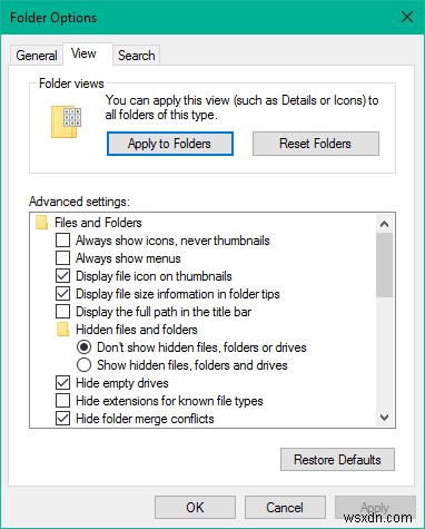 Cách đặt Chế độ xem thư mục mặc định cho tất cả các thư mục trong Windows 11/10 