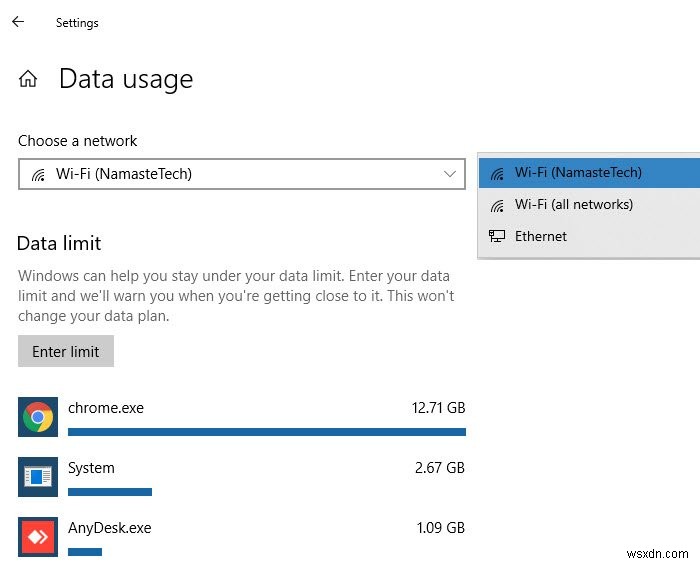 Cách quản lý Giới hạn sử dụng dữ liệu trên Windows 11/10 