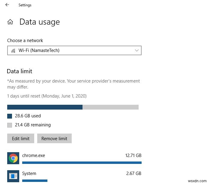 Cách quản lý Giới hạn sử dụng dữ liệu trên Windows 11/10 