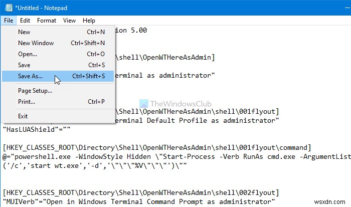 Cách thêm Mở Windows Terminal làm quản trị viên trong Trình đơn ngữ cảnh 