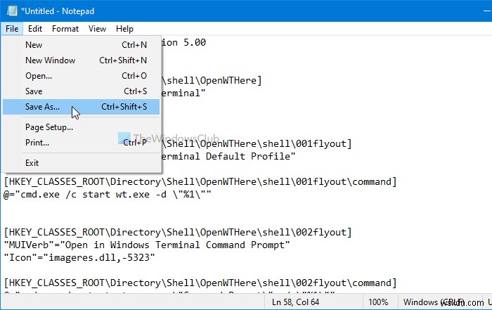 Thêm Open Windows Terminal trong Command Prompt, các mục menu ngữ cảnh hồ sơ PowerShell 