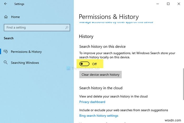 Cách xóa Lịch sử tìm kiếm và xóa Hoạt động gần đây trong Windows 11/10 