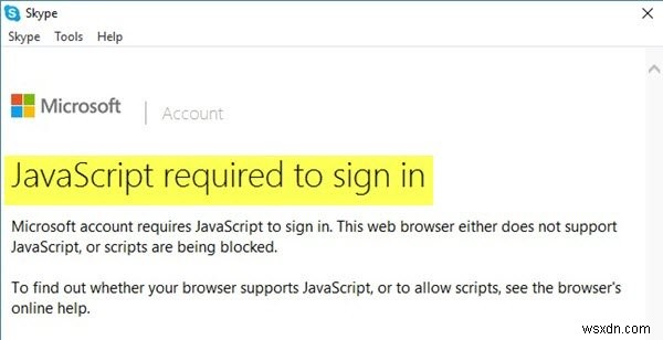 Sửa lỗi cần có JavaScript để đăng nhập; Bật JavaScript trong trình duyệt của bạn 