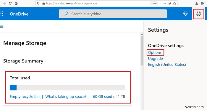 Cách kiểm tra dung lượng lưu trữ OneDrive 