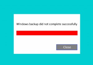 Sao lưu Windows không hoạt động, không thành công hoặc không hoàn tất thành công 