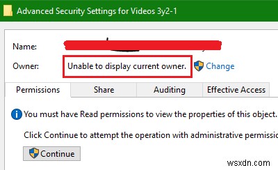 Sửa lỗi Không thể hiển thị chủ sở hữu hiện tại trên Windows 11/10 