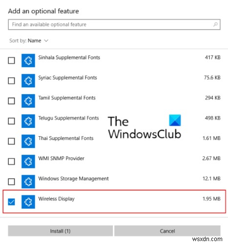 Cách thêm và xóa tính năng Hiển thị không dây trong Windows 11/10 