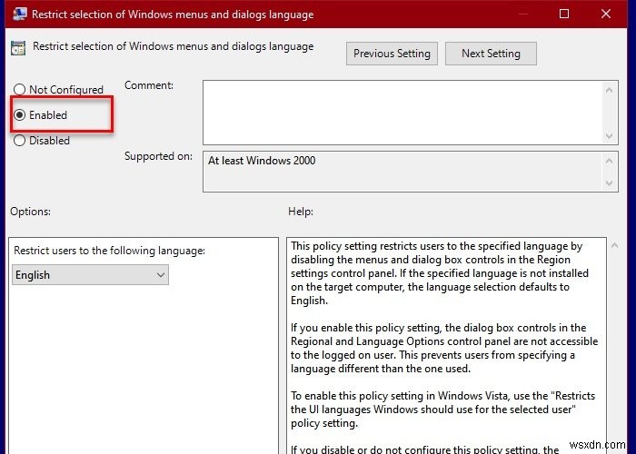 Ngăn người dùng thay đổi ngôn ngữ trong Windows 11/10 