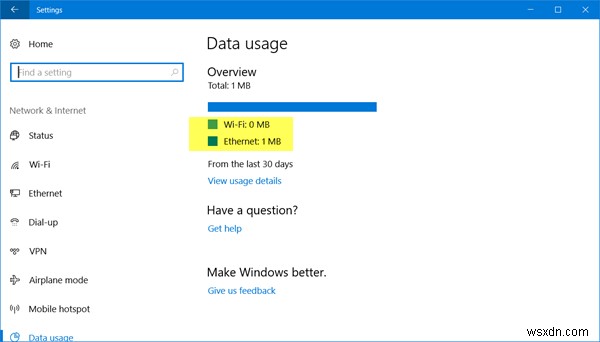 Cách đặt lại hoặc xóa Mức sử dụng dữ liệu trong Windows 11/10 