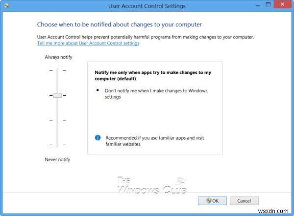 Thay đổi, Bật, Tắt cài đặt Kiểm soát Tài khoản Người dùng (UAC) trong Windows 11/10 