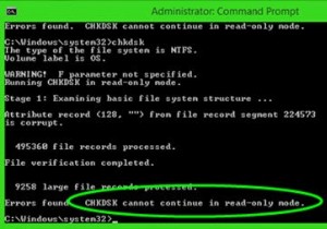 CHKDSK không thể tiếp tục ở chế độ chỉ đọc 