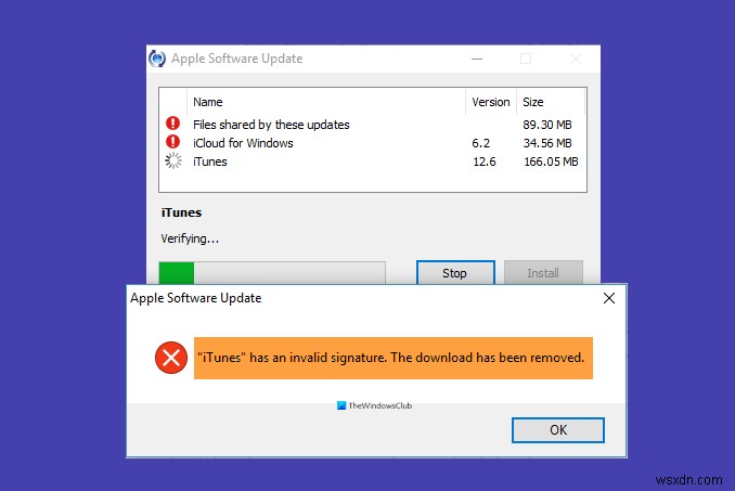 Sửa iTunes bị lỗi chữ ký không hợp lệ trên Windows 10 