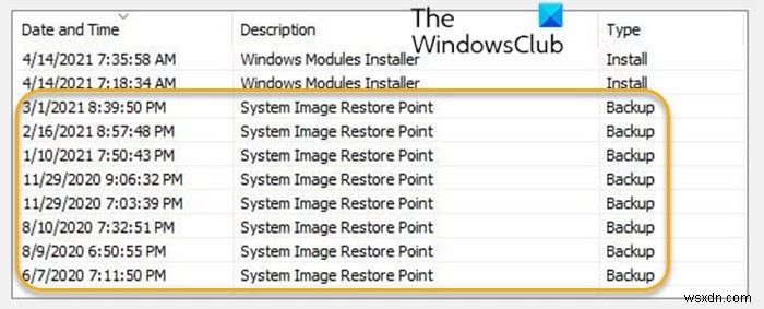Cách xóa Điểm khôi phục hình ảnh hệ thống khỏi Khôi phục hệ thống trong Windows 10 