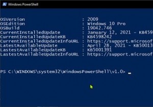 Nhận thông tin bản vá hiện tại của Windows 10 bằng cách sử dụng tập lệnh PowerShell 