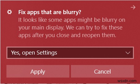 Tự động sửa các ứng dụng &phông chữ bị mờ bằng Cài đặt hiển thị trong Windows 11/10 
