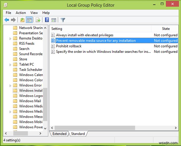 Ngăn cài đặt các chương trình từ nguồn phương tiện có thể tháo rời trong Windows 11/10 