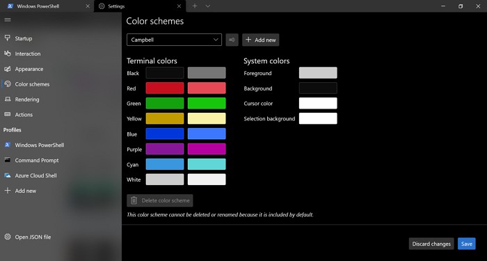 Cách thay đổi màu sắc mặc định trong Windows Terminal 