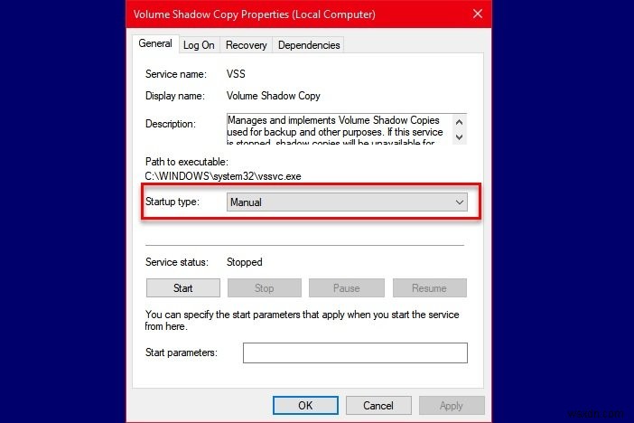 Sửa mã lỗi sao lưu Windows 0x8078012D, thao tác sao lưu không thành công 