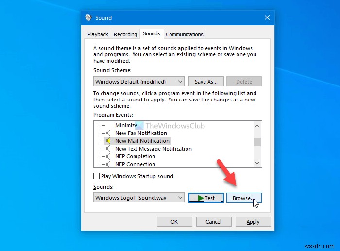 Cách thay đổi âm thanh thông báo email mới trên Windows 10 
