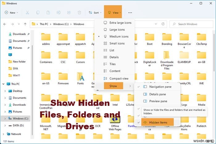 Cách hiển thị tệp và thư mục ẩn trong Windows 11/10 