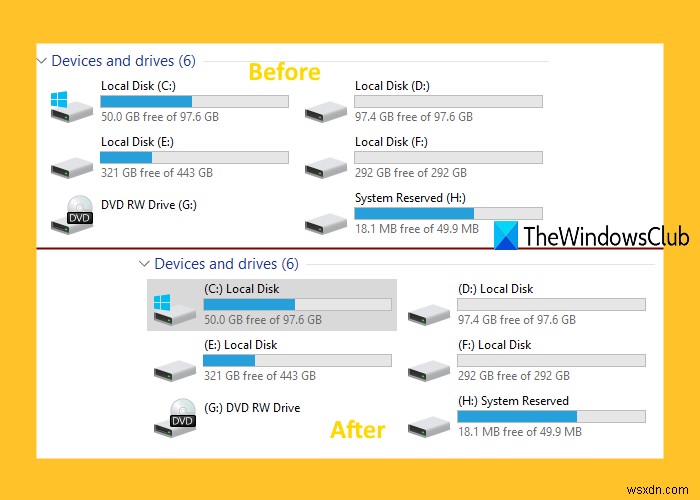 Cách hiển thị các chữ cái trên Drive trước tên Drive trong Explorer trong Windows 11/10 