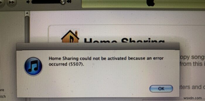 Không thể kích hoạt Chia sẻ Trang chủ, Lỗi 5507 trong Windows 10 